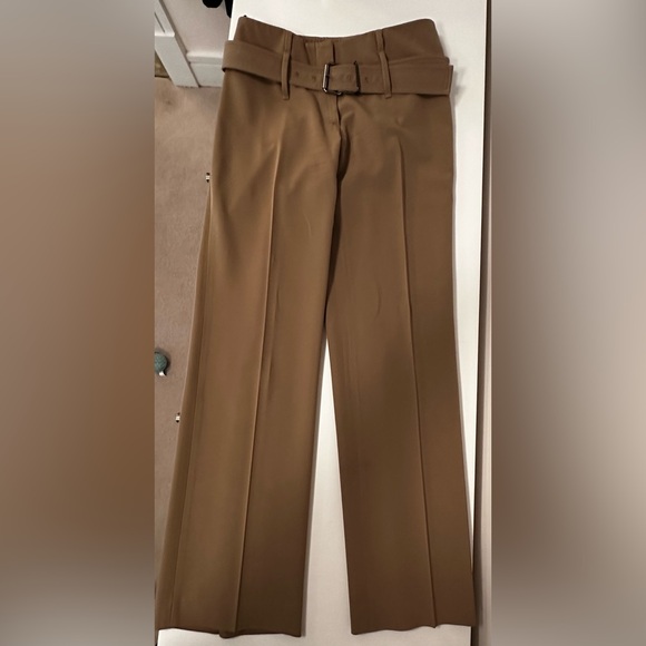 Prada Double Belt Trousers - Vintage, Authentic - Beige Size eu 38 - Picture 4 of 15